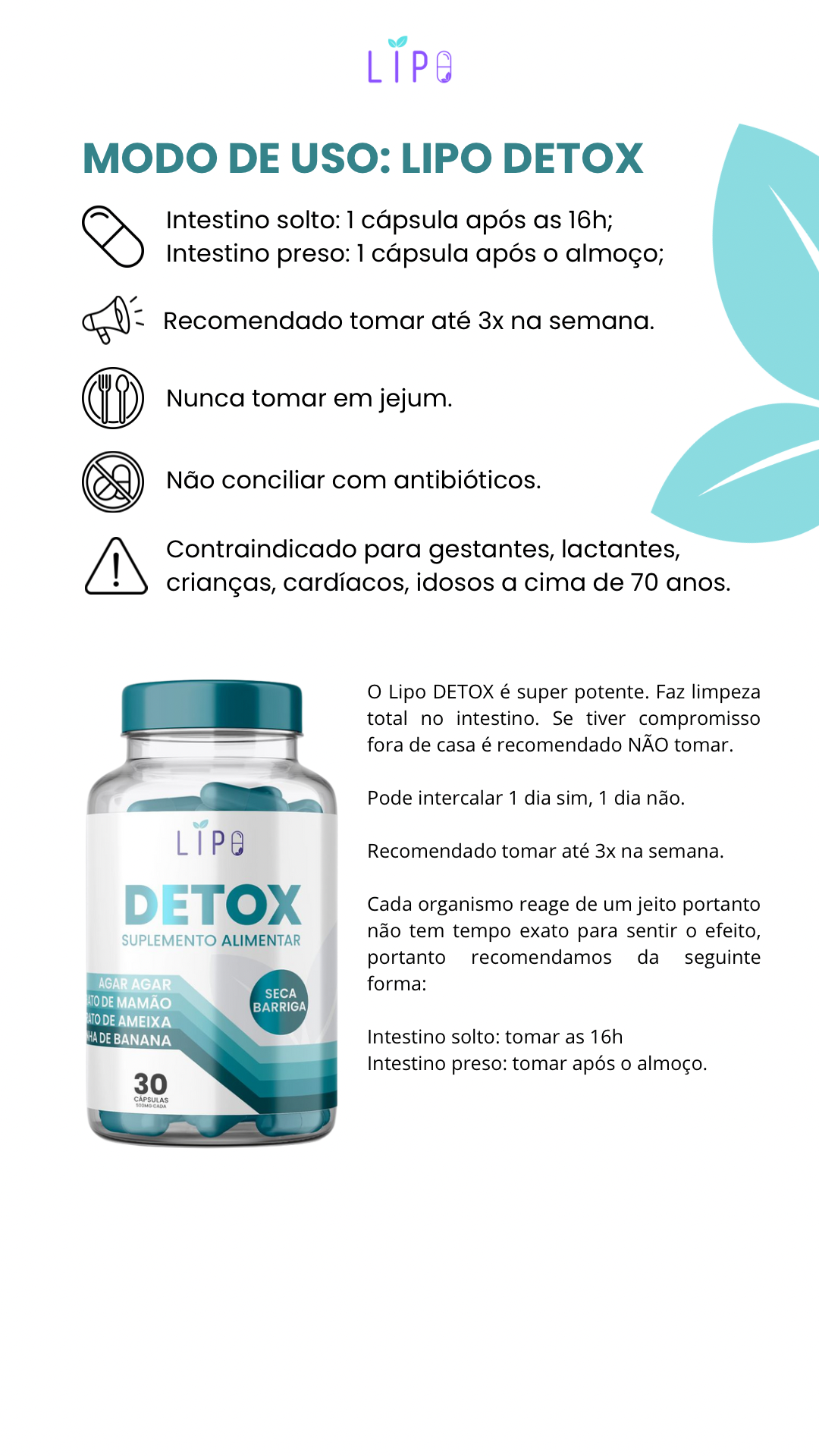 KIT LIPO - turbo e detox (30 cápsulas cada)