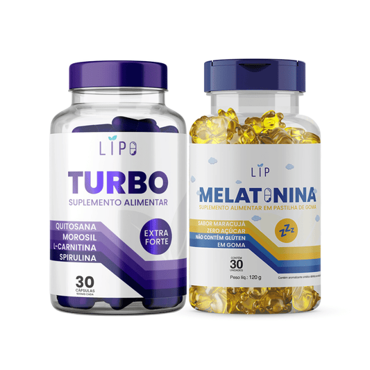 KIT LIPO TURBO + MELATONINA (30 capsulas e 30 gomas)