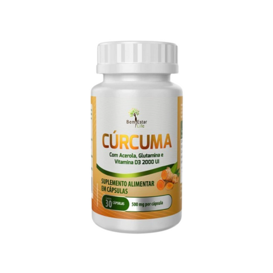 CÚRCUMA - COM VIT. C, D e GLUTAMINA (30 cápsulas)