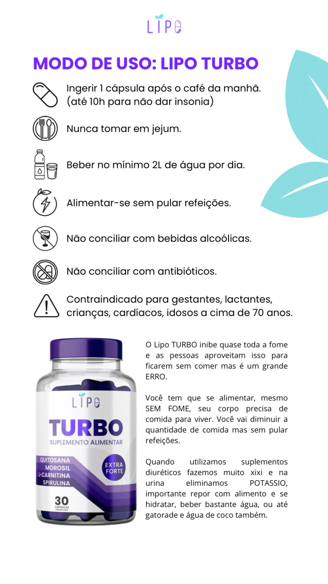 KIT LIPO TURBO - 2 frascos (30 cápsulas cada)