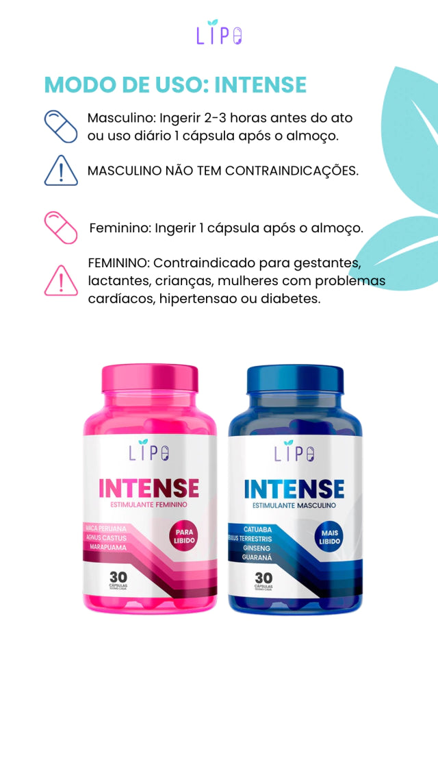 KIT LIPO - Turbo + Intense Masculino (30 cápsulas cada)